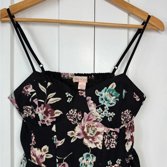 Band of Gypsies Black Floral Dress, XS - Picture 3 of 5